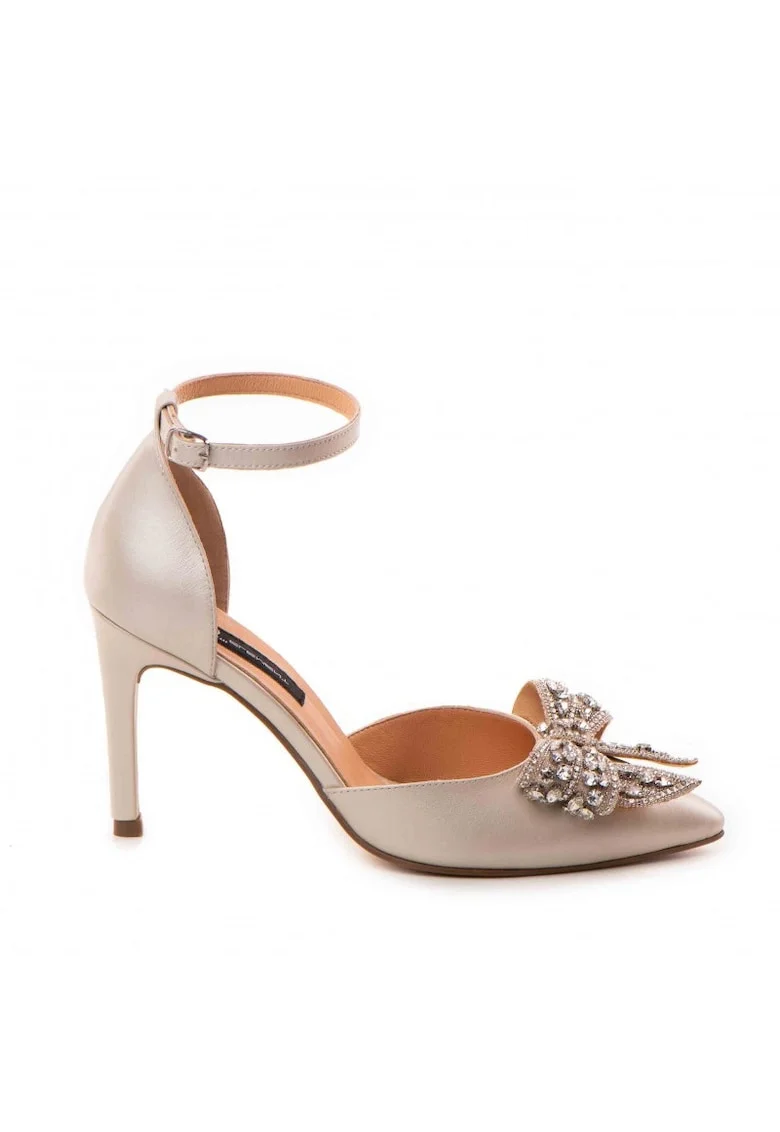 Pantofi Piele Naturala Dama Urban Ivoire Cristal