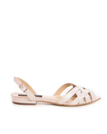 Sandale mireasa Piele Naturala Ivoire Flats Inez