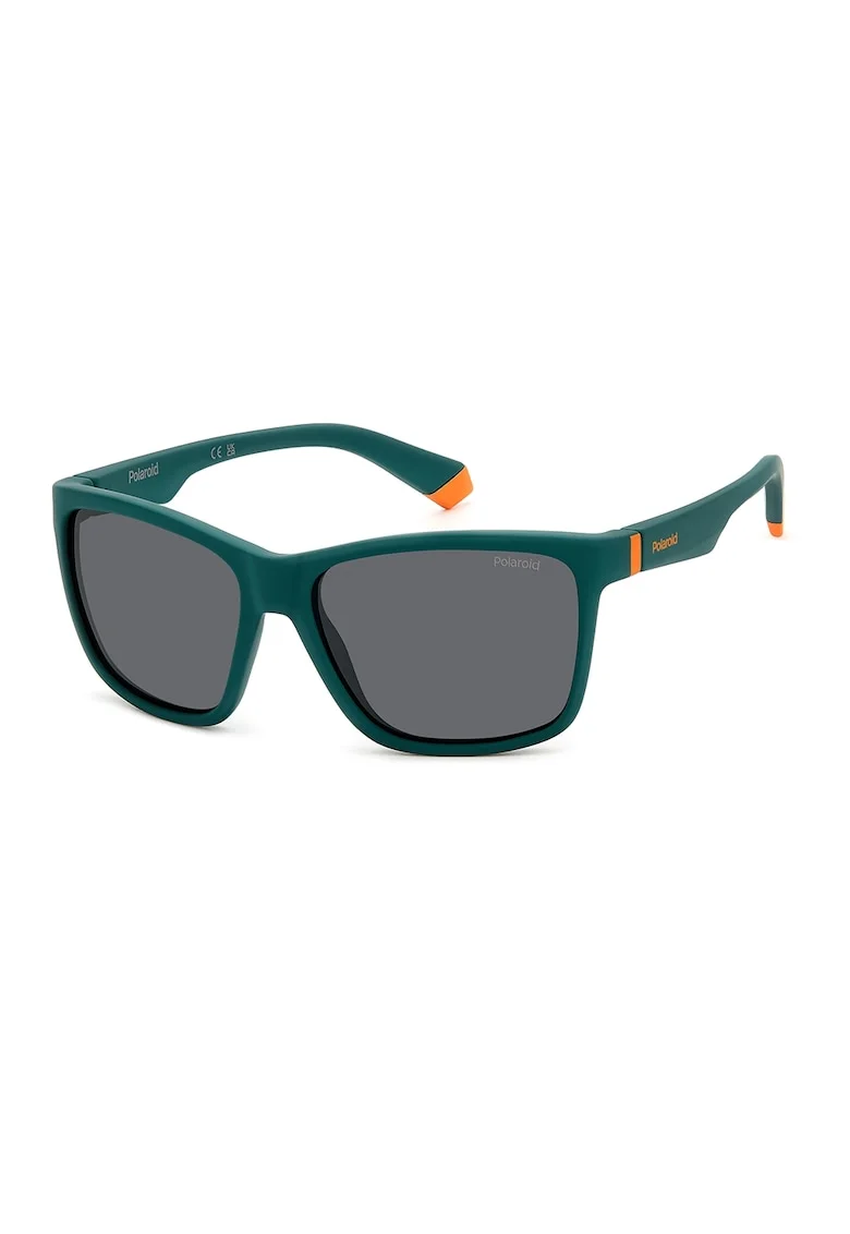 Ochelari de soare unisex patrati, cu lentile uni, Verde persan