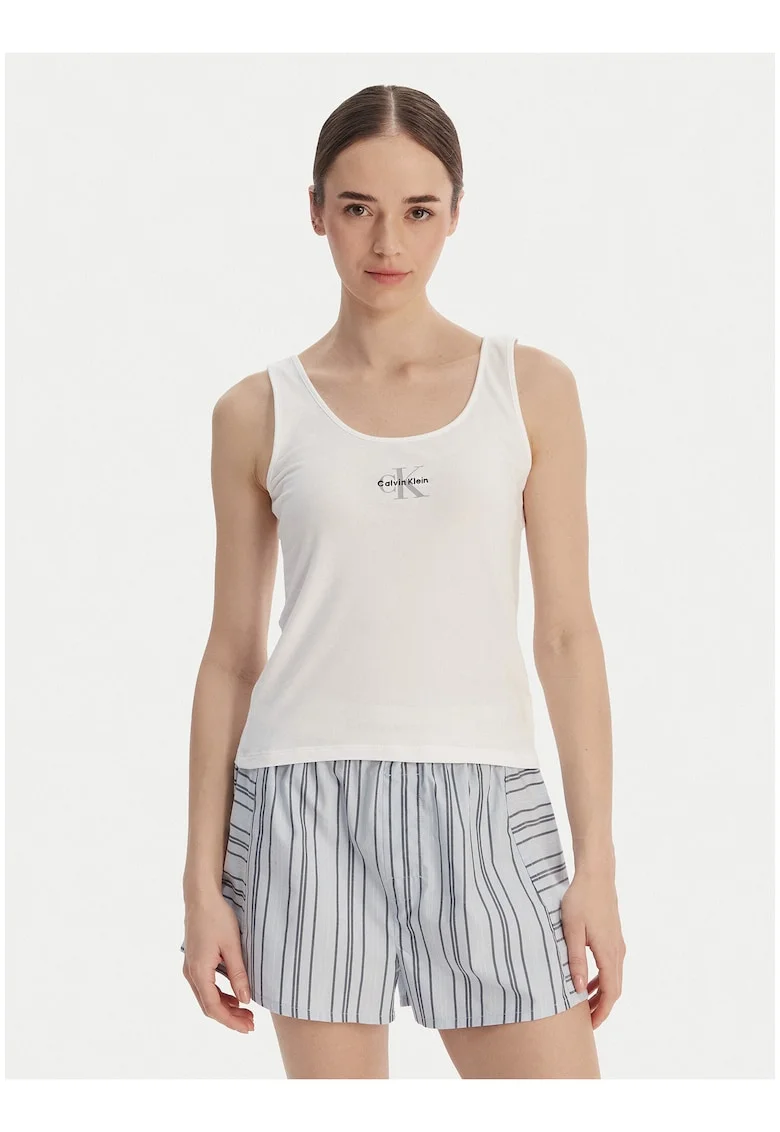 Top slim fit cu logo