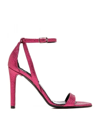 Sandale dama piele naturala Simple Fuchsia Sparkle