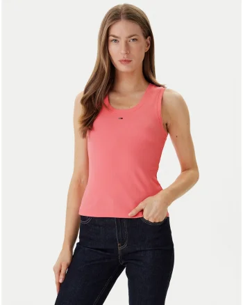 Top slim fit din amestec de bumbac