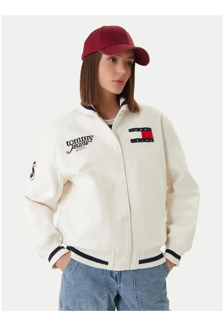 Jacheta bomber cu logo brodat,