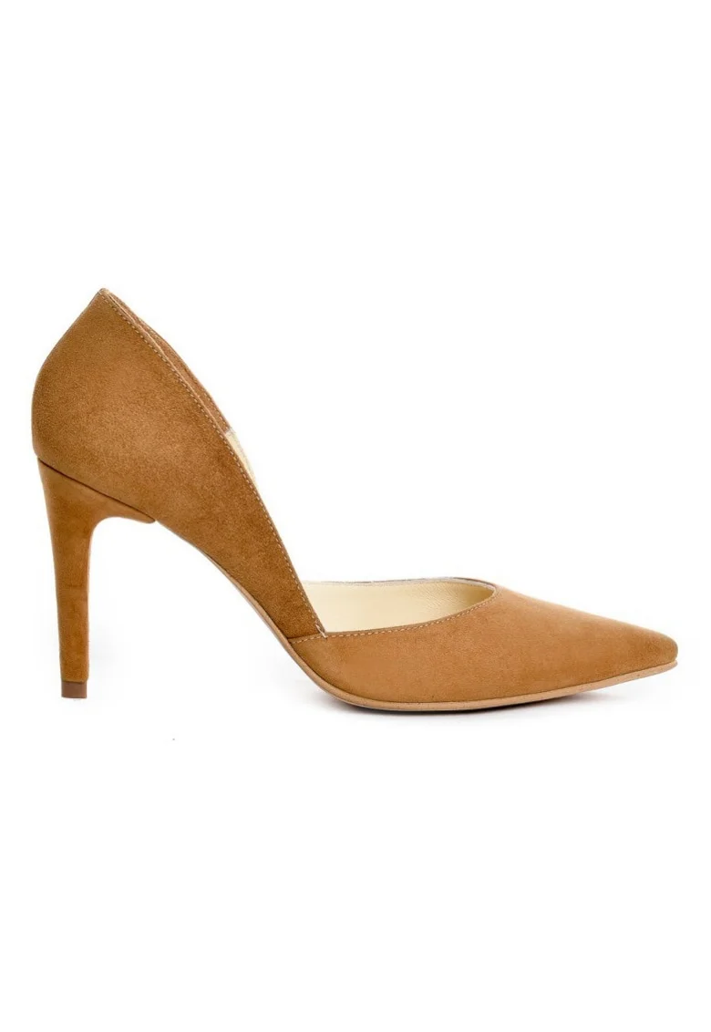 Pantofi stiletto piele naturala Maro Camel