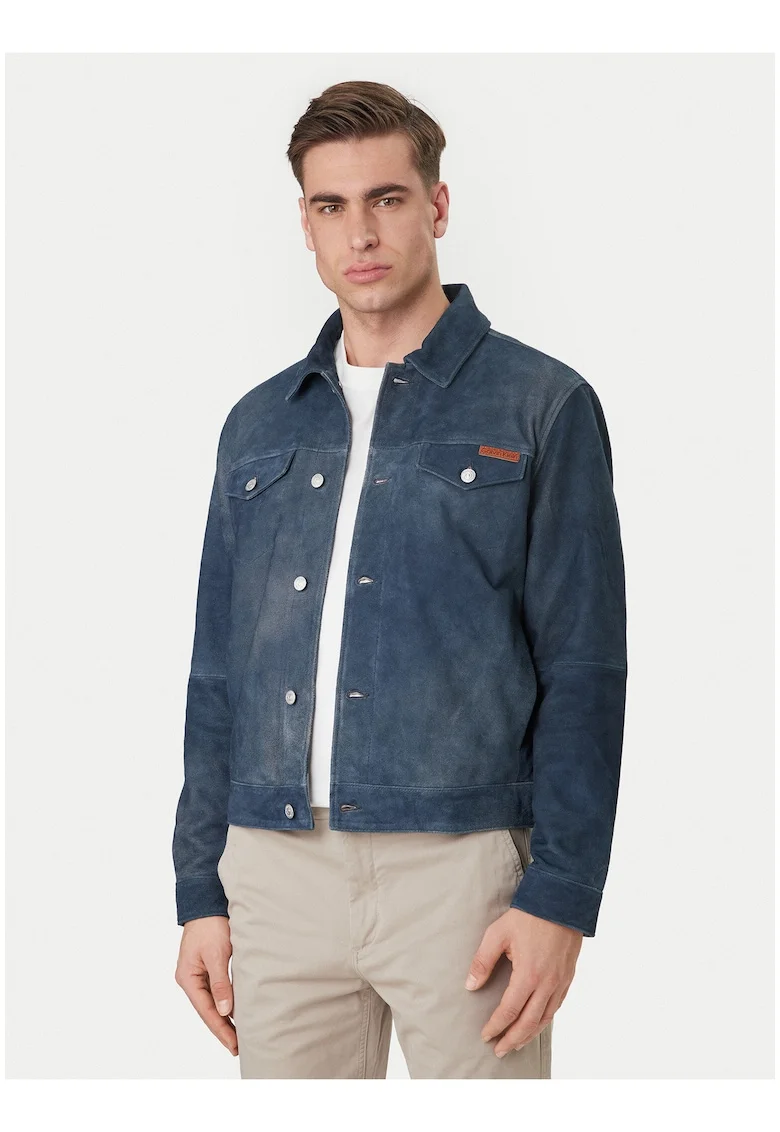 Geaca din denim cu buzunare multiple