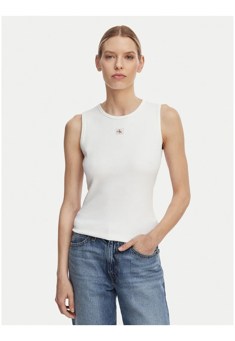Top slim fit cu detaliu logo,
