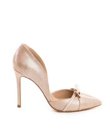 Pantofi stiletto piele naturala Bej Sidefat Tessa