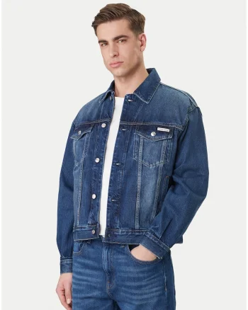Jacheta din denim cu multiple buzunare