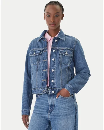 Jacheta din denim crop