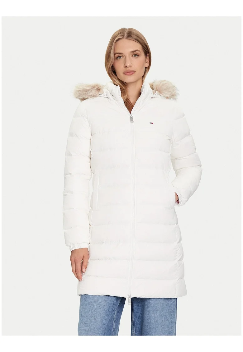 Geaca de puf tip parka cu fermoar,