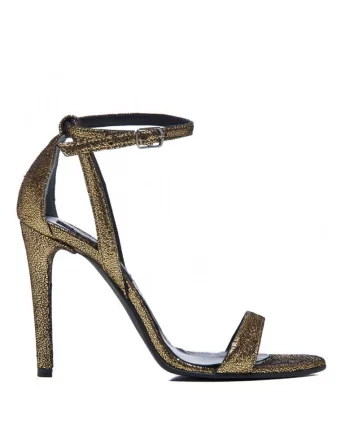 Sandale dama piele naturala Simple Gold Sparkle