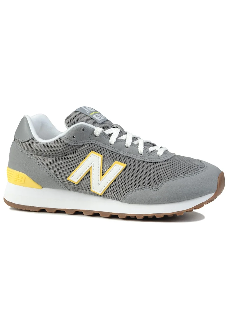 Pantofi sport  gri/galben, piele naturala, pentru alergare, set de sireturi inclus