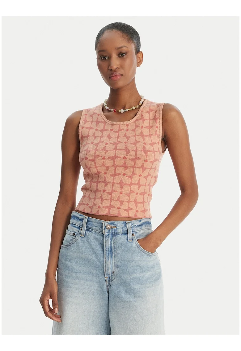 Maiou Dama,  slim fit, roz, viscoza/nylon