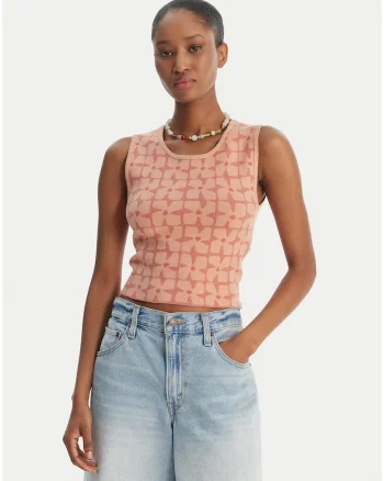 Maiou Dama,  slim fit, roz, viscoza/nylon