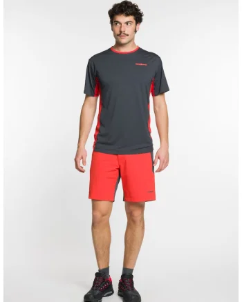 Pantaloni scurti barbati  HORNAVAN DF, portocaliu cu gri, Gri/Portocaliu