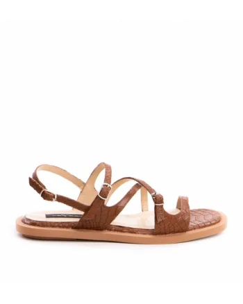 Sandale dama piele fara toc Camel Bari