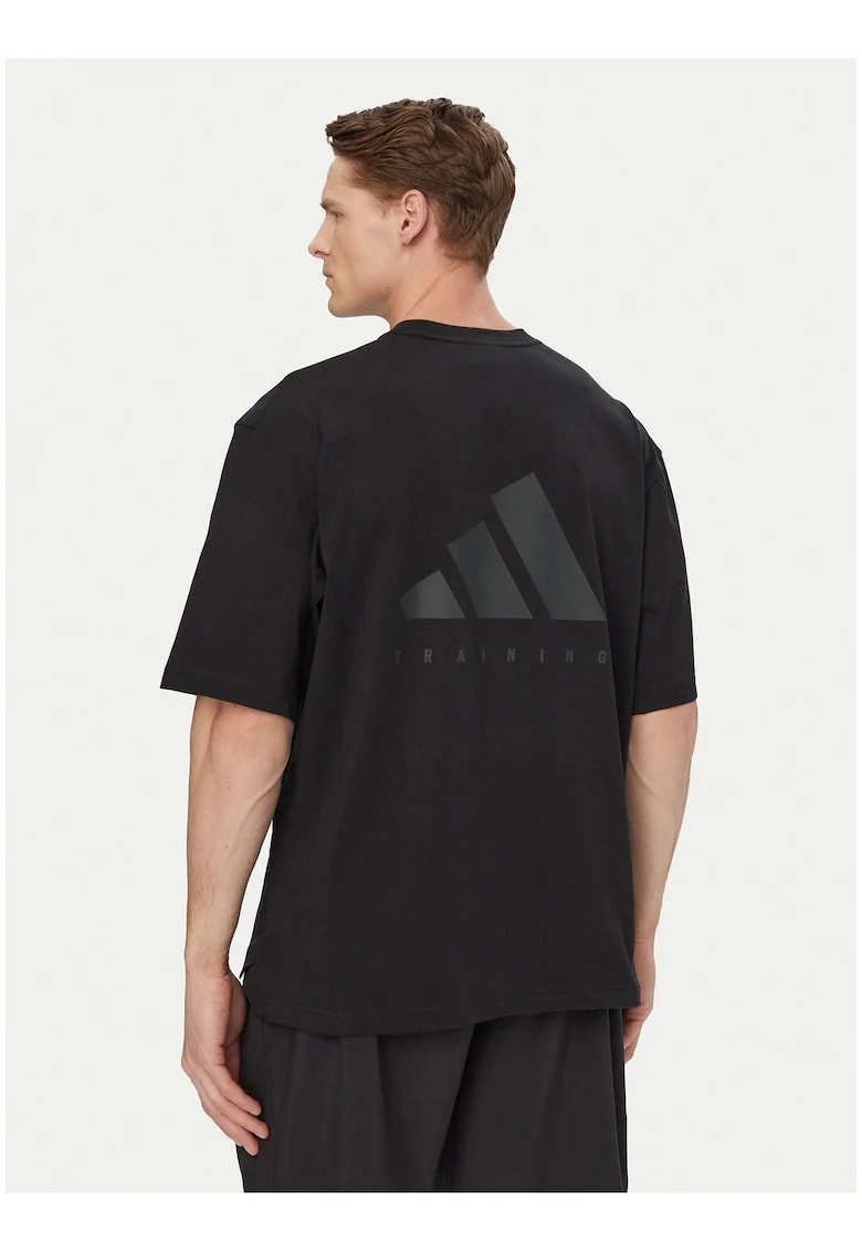 Tricou sportiv,  oversize, negru, bumbac/poliester