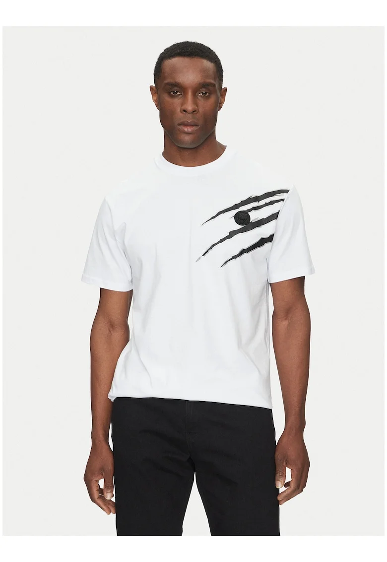 Tricou Barbatesc,  Alb, regular fit, bumbac,