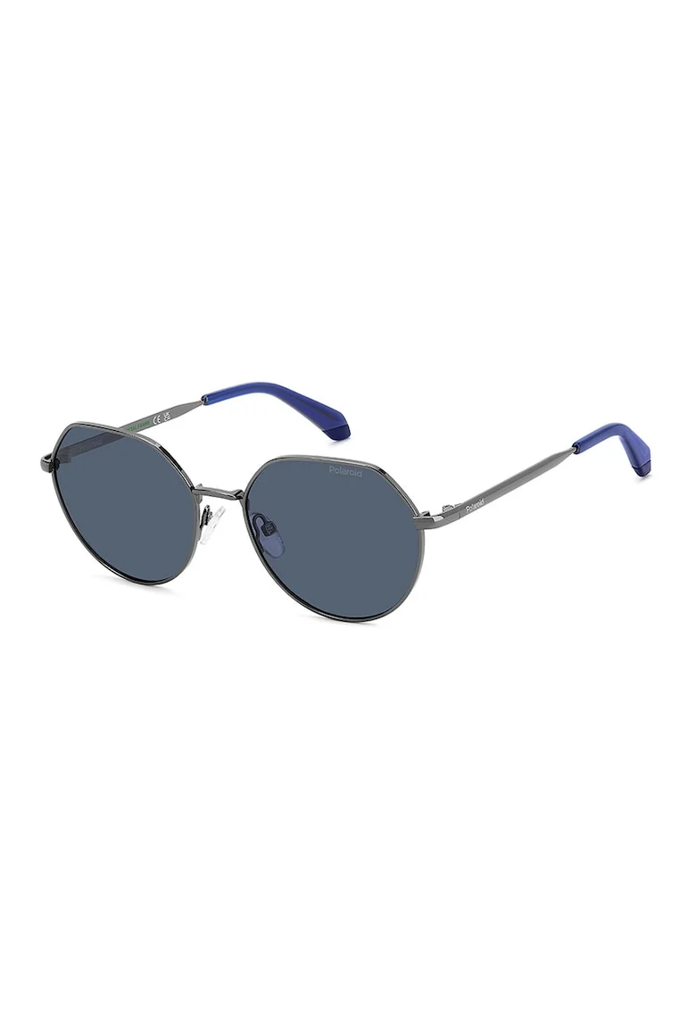 Ochelari de soare rotunzi polarizati, Argintiu inchis/Bleumarin