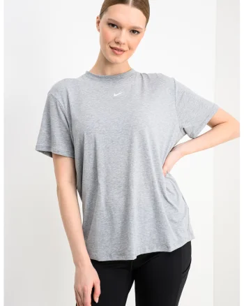 Tricou relaxed-fit pentru fitness One, Alb/Gri melange