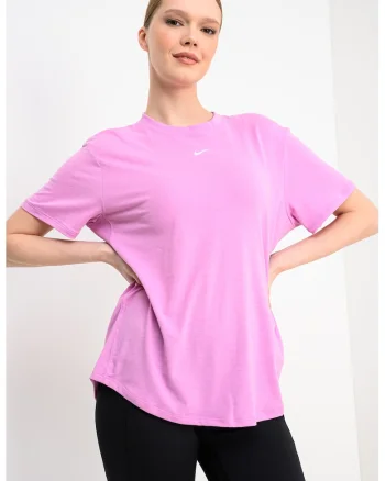 Tricou relaxed-fit pentru fitness One, Alb/Roz fandango