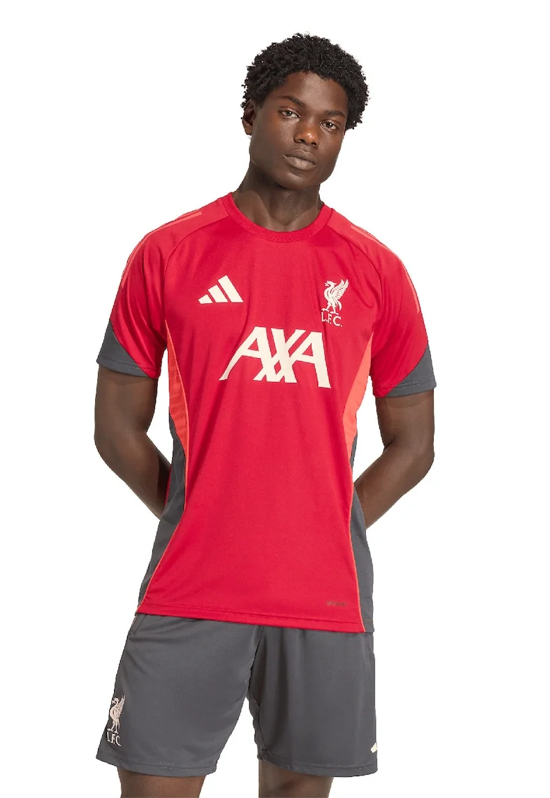Tricou pentru fotbal Liverpool, Coral/Rosu vermillion/Gri inchis