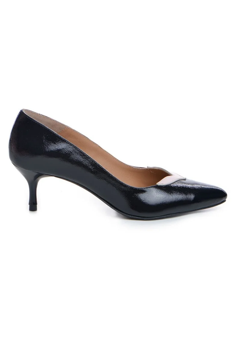 Pantofi stiletto piele naturala Negru Birdie