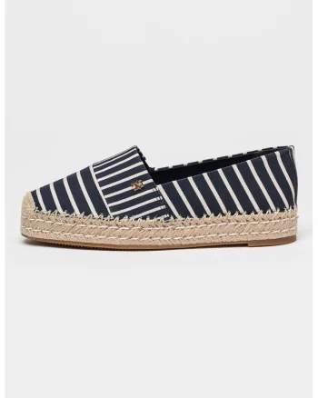 Espadrile cu dungi, Bej/Bleumarin