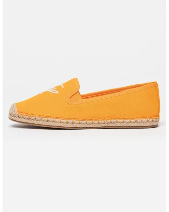 Espadrile canvas cu aplicatie logo, Portocaliu mandarina