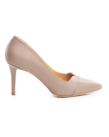 Pantofi stiletto piele naturala Grej Yuki