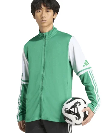 Bluza de trenimng cu fermoar, pentru fotbal, Alb/Verde