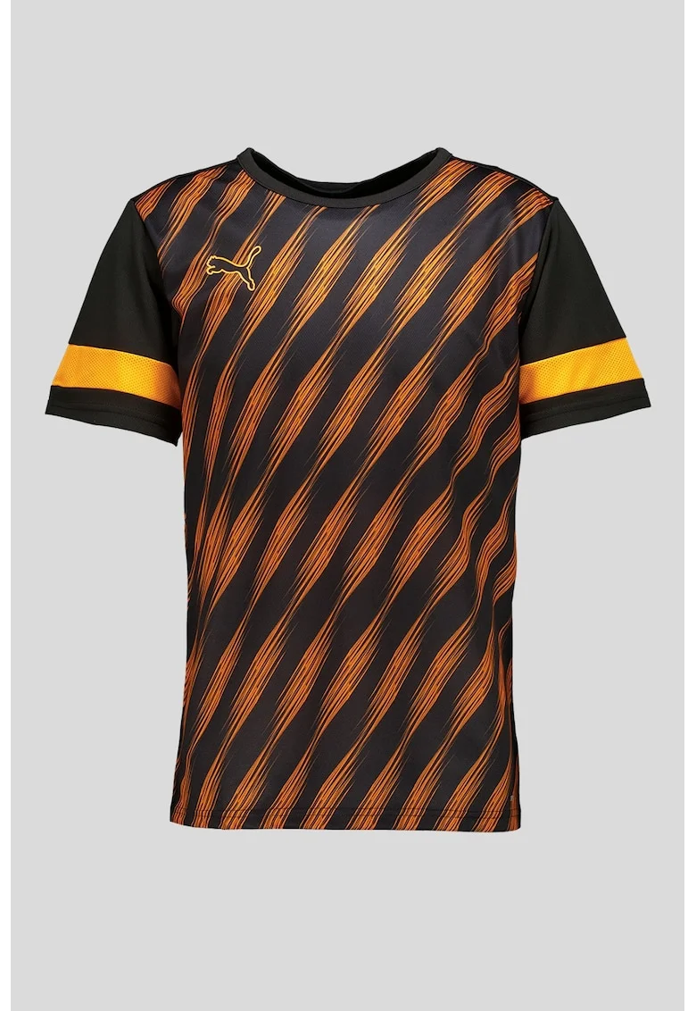 Tricou cu model pentru fotbal Attacanto, Negru/Portocaliu neon