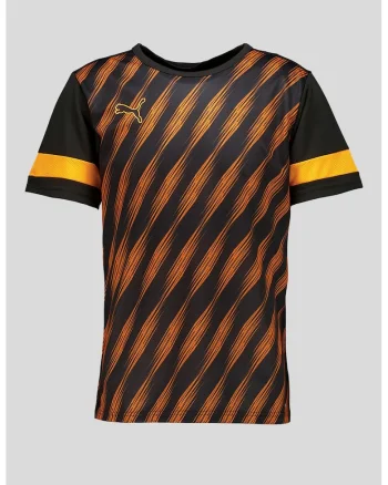 Tricou cu model pentru fotbal Attacanto, Negru/Portocaliu neon