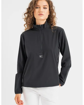 Jacheta fara inchidere cu tehnologie Dri-FIT si buzunare laterale pentru alergare Air, Alb/Negru