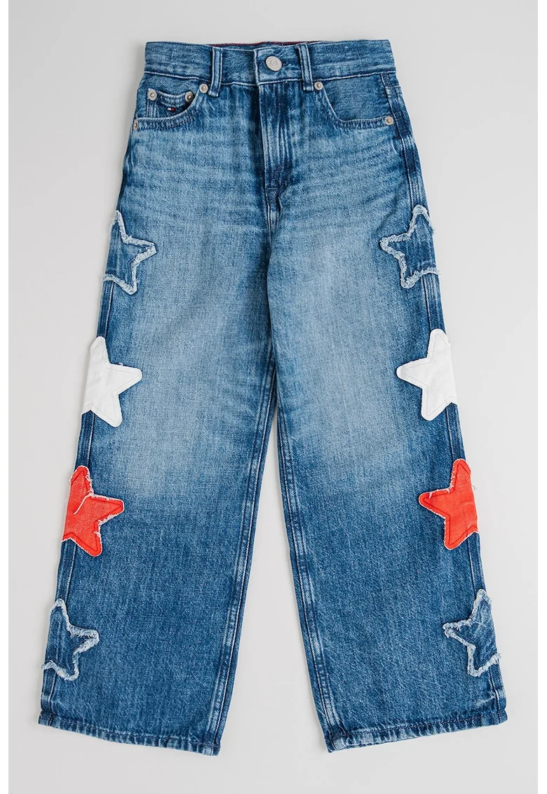 Blugi din denim cu talie medie, Albastru royal