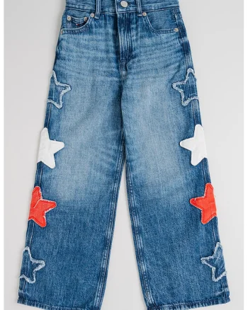 Blugi din denim cu talie medie, Albastru royal