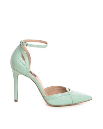Pantofi stiletto piele naturala Menta Ashanti