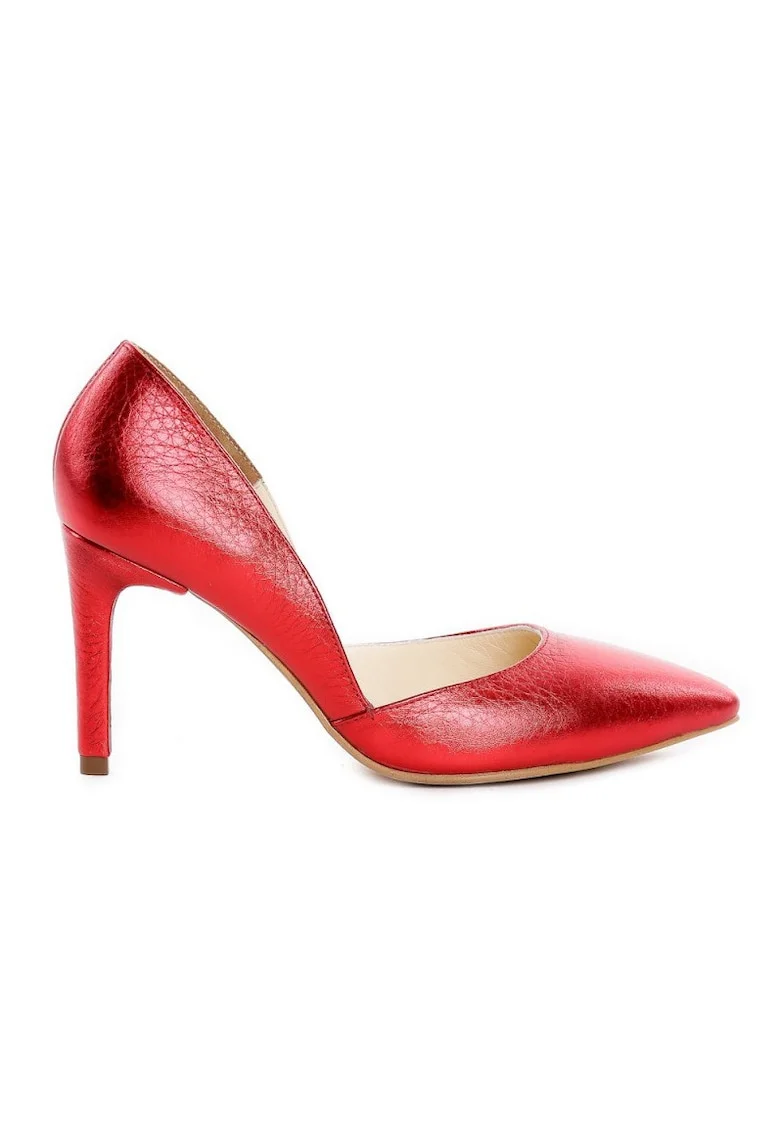 Pantofi stiletto piele naturala Royal Red