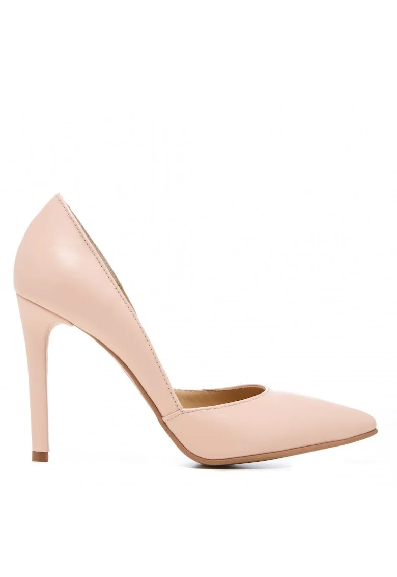 Pantofi stiletto piele naturala Rose Quartz