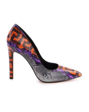 Pantofi stiletto piele naturala Multicolor
