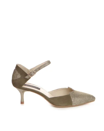 Pantofi stiletto piele naturala Kahki Coco