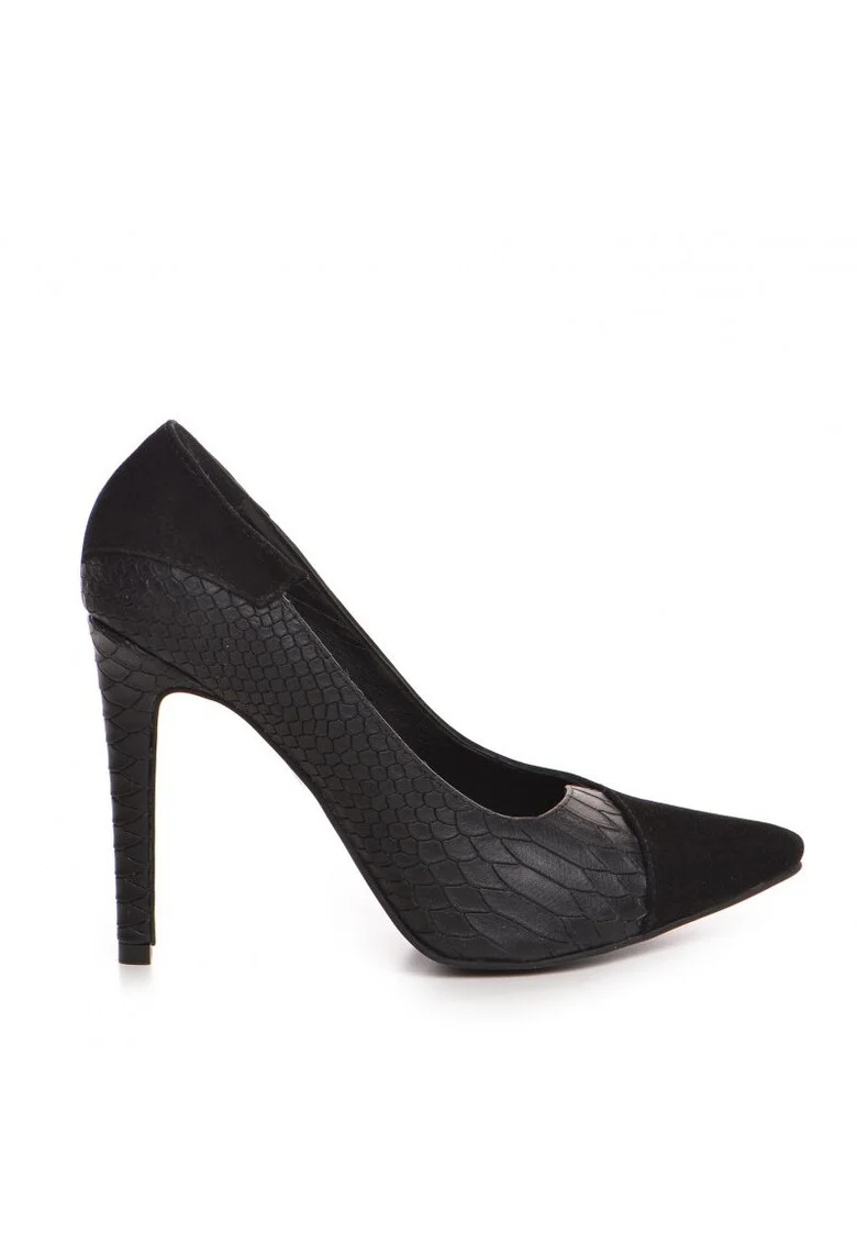 Pantofi stiletto piele naturala Negru Selma