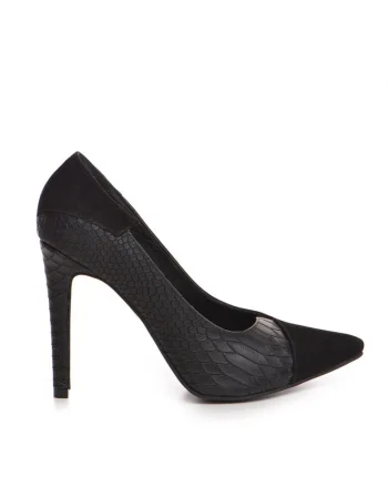 Pantofi stiletto piele naturala Negru Selma