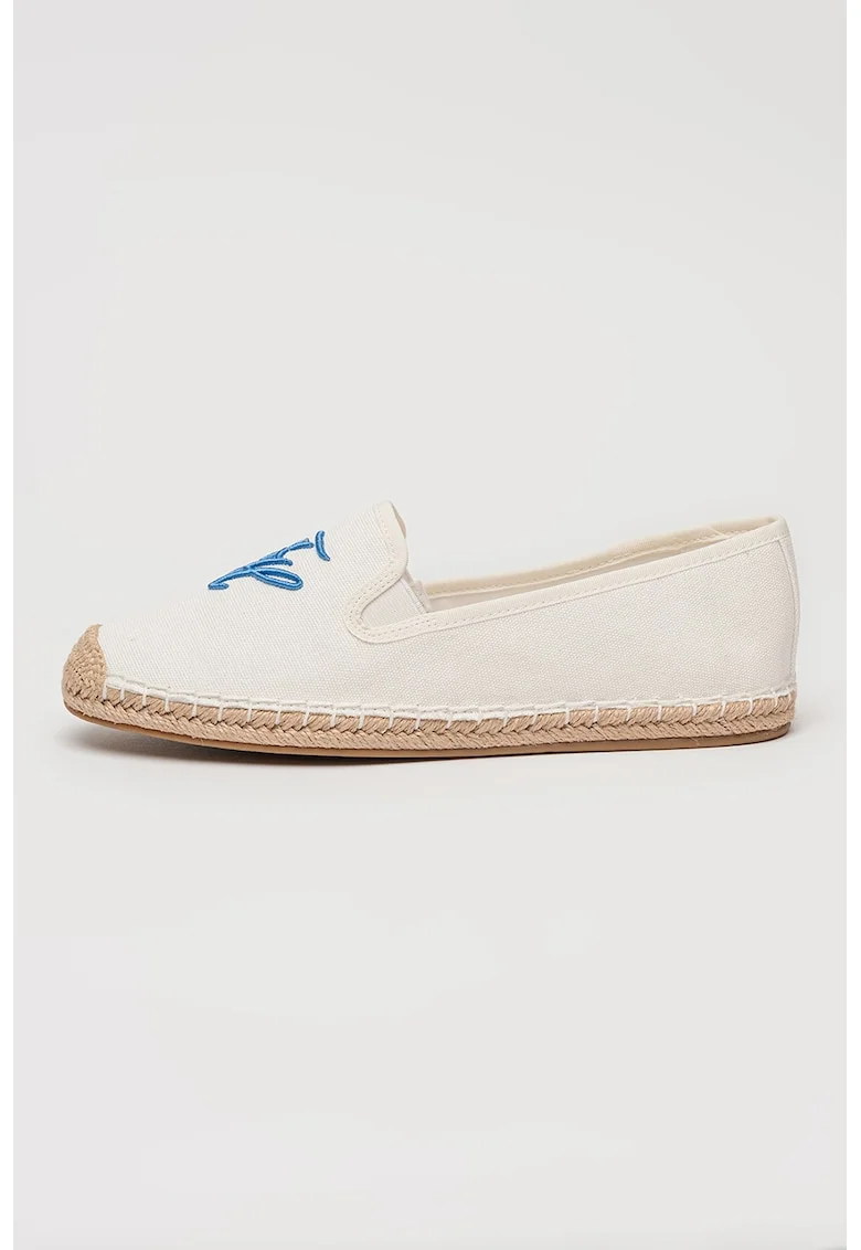Espadrile canvas cu aplicatie logo, Alb