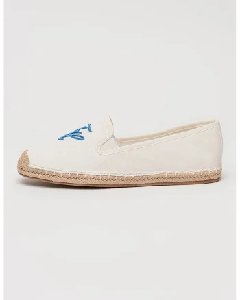 Espadrile canvas cu aplicatie logo, Alb