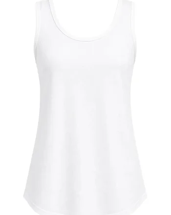 Maiou Casual,  Regular fit, Bumbac cu Lycra, Alb