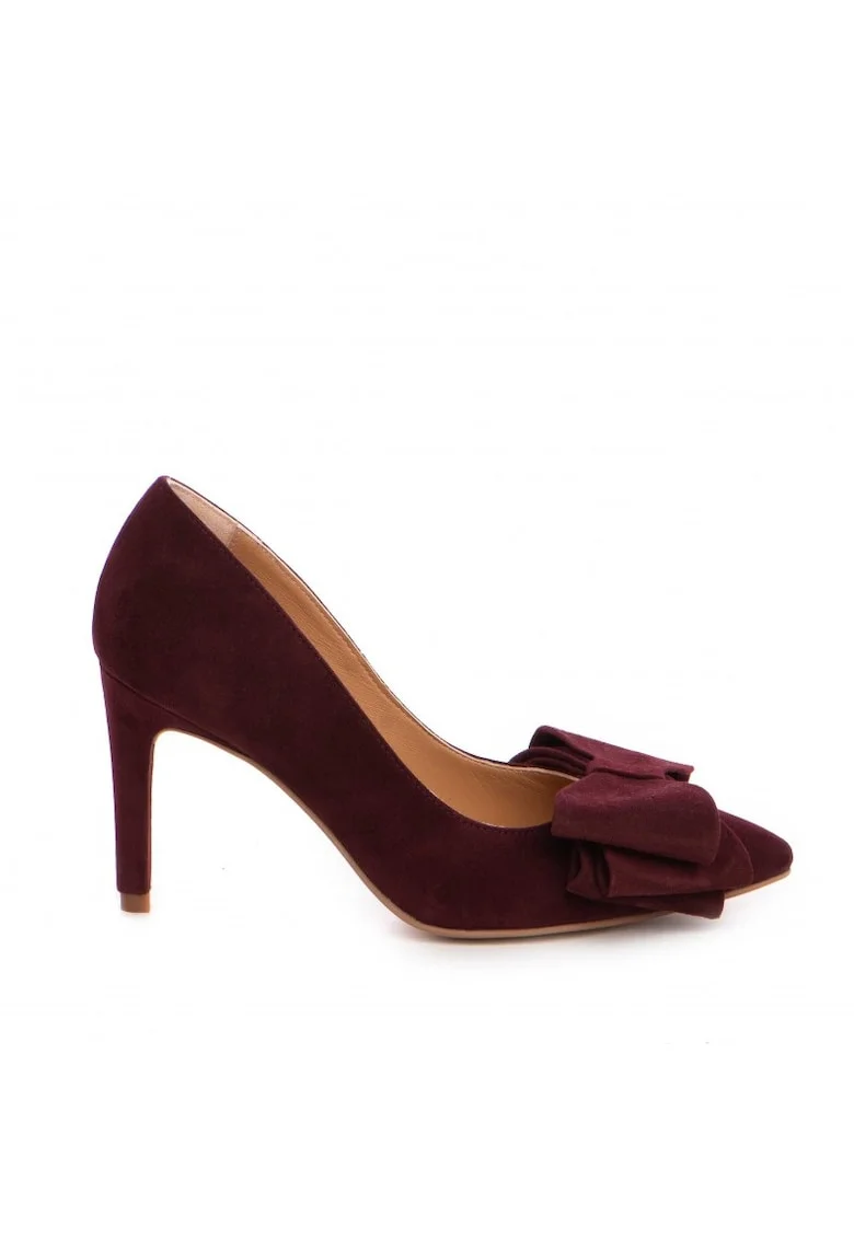 Pantofi stiletto piele naturala Marsala Bow