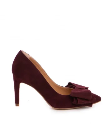 Pantofi stiletto piele naturala Marsala Bow