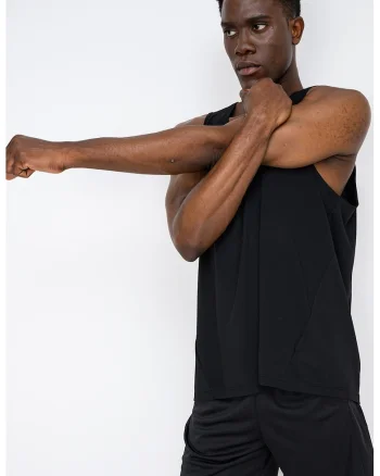 Top cu imprimeu logo pentru fitness, Negru