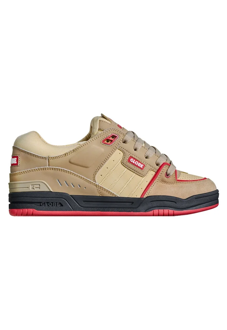 Pantofi de skateboarding mid-cut din piele sintetica si detalii din piele intoarsa